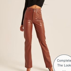 Abercrombie & Fitch Vegan Leather 90s Pants - 26/2 - Brown